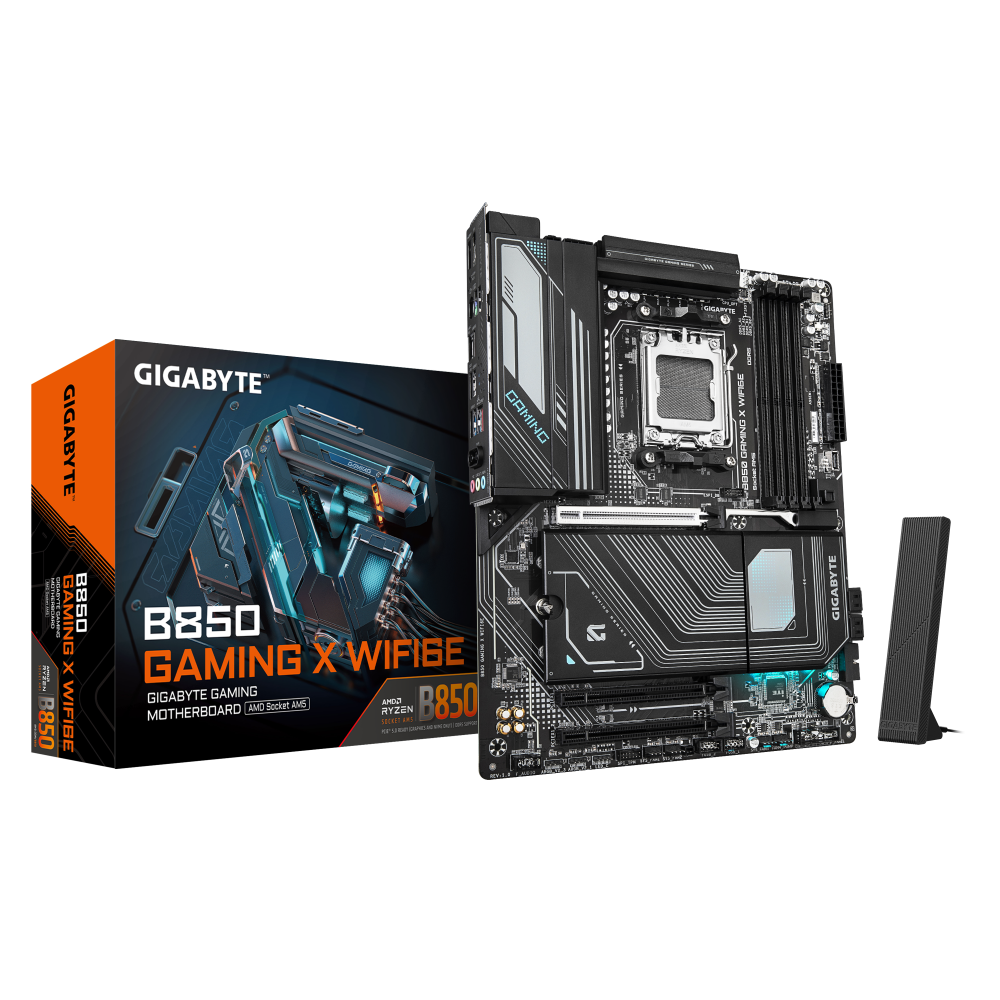 GIGABYTE B850 GAMING X WIFI6E Placa Base - Procesadores AMD Ryzen Serie 9000, VRM digital de 12+2+2 fases, hasta 8200MHz DDR5 (