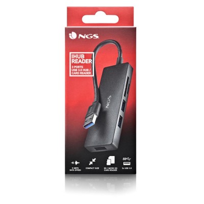 NGS IHUB READER USB 3.2 Gen 1 (3.1 Gen 1) Type-A 5000 Mbits Negro