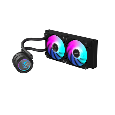 GIGABYTE AORUS WATERFORCE II 240 Refrigerador de CPU líquido AIO - 2x ventiladores ARGB de 120 mm, mecanismo de conexión desliz