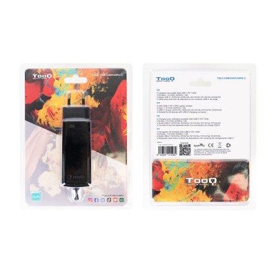 TooQ Cargador de portátil GAN USB-C PD 100W, Negro