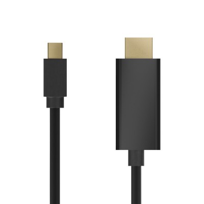 AISENS CABLE CONVERSOR MINI DP A HDMI, MINI DPM-HDMIM, NEGRO, 2.0M