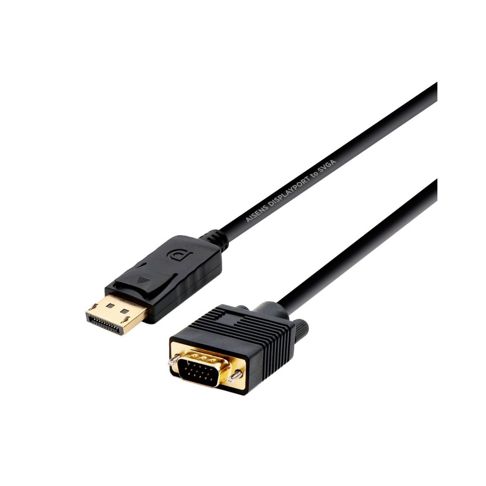 AISENS A125-0365 adaptador de cable de vídeo 2 m DisplayPort VGA D-SUB Negro