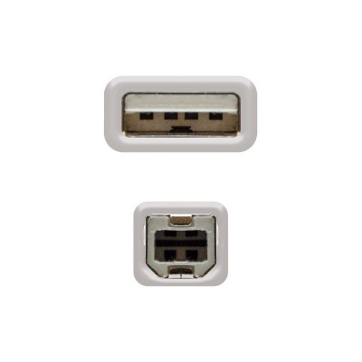 Nanocable CABLE USB 2.0 IMPRESORA, TIPO AM-BM, BEIGE, 1.8 M