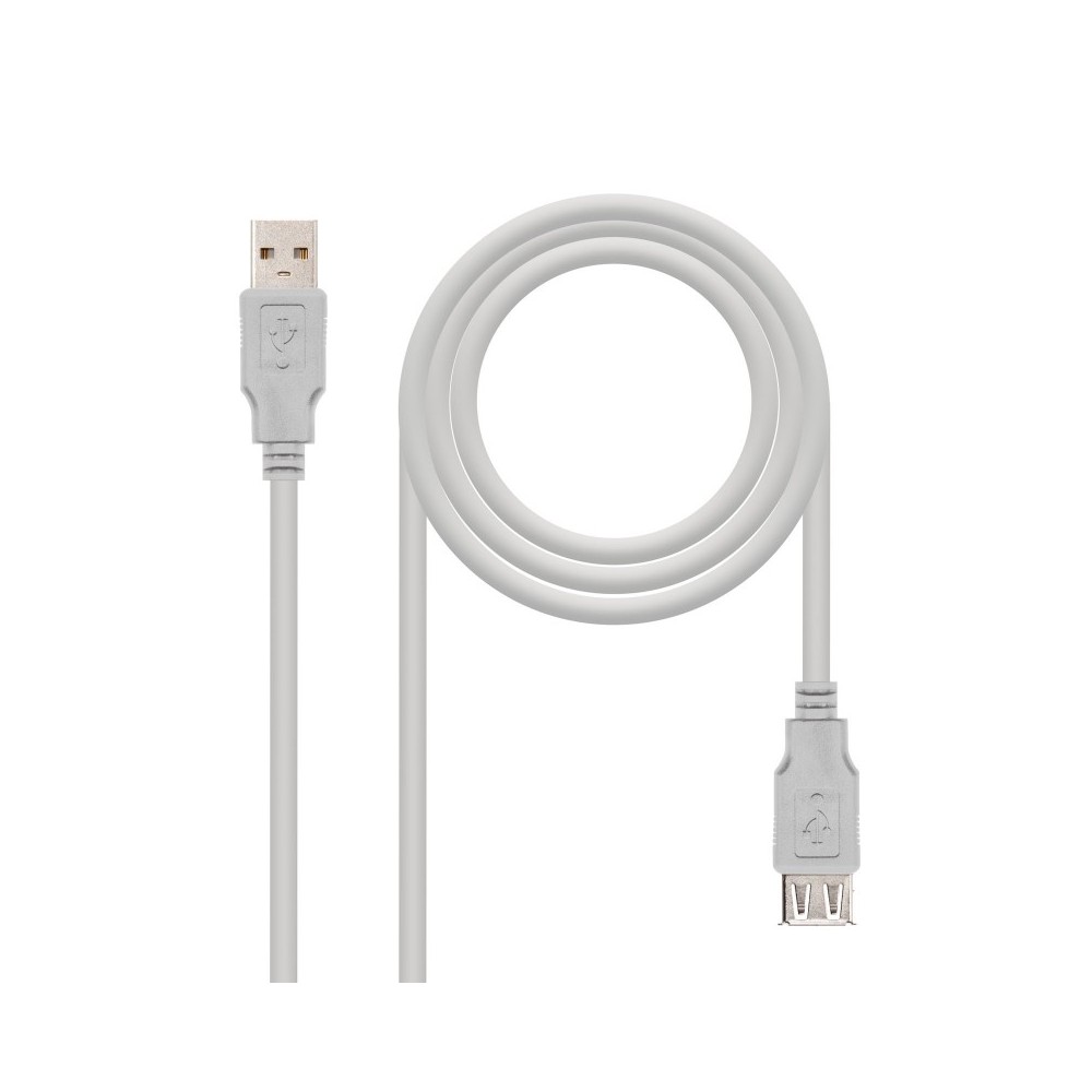 Nanocable CABLE USB 2.0, TIPO AM-AH, BEIGE, 1.8 M