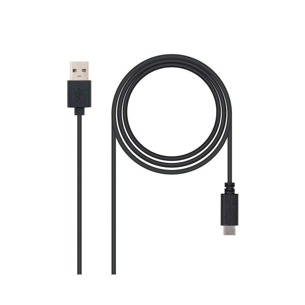 Nanocable USB 2.0, 2m cable USB USB C 2 x USB A Negro