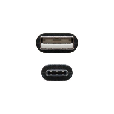 Nanocable USB 2.0, 2m cable USB USB C 2 x USB A Negro