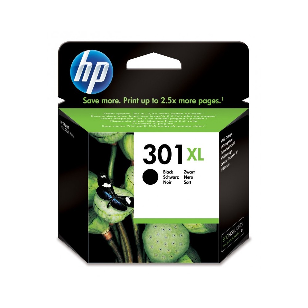 HP Cartucho de tinta original 301XL de alta capacidad negro