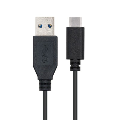 Nanocable USB 3.1, 1m cable USB USB 3.2 Gen 2 (3.1 Gen 2) USB C USB A Negro