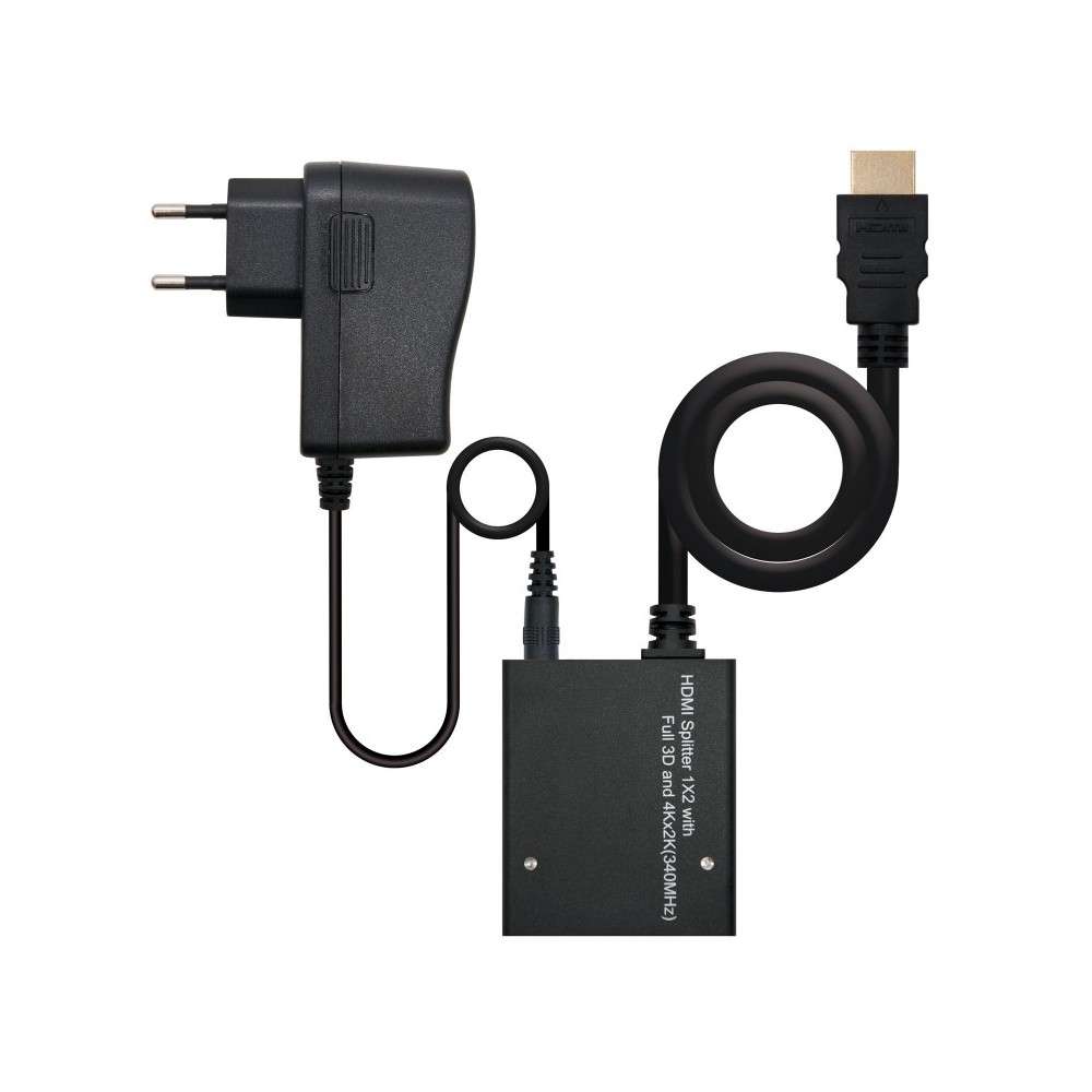 Nanocable HDMI DUPLICADOR V1.3 1X2 CON ALIM. Y PIGTAIL 50 CM