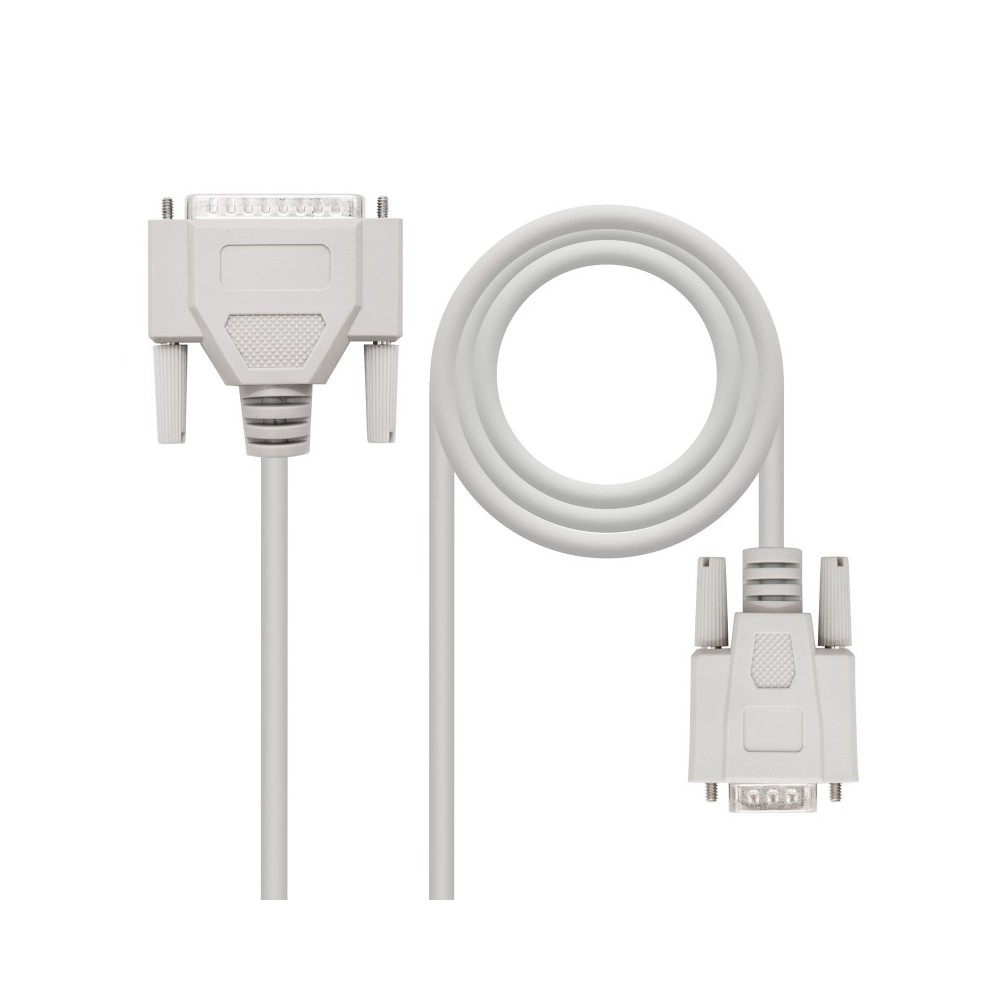 Nanocable CABLE SERIE NULL MODEM DB9H-DB25M 1.8 M