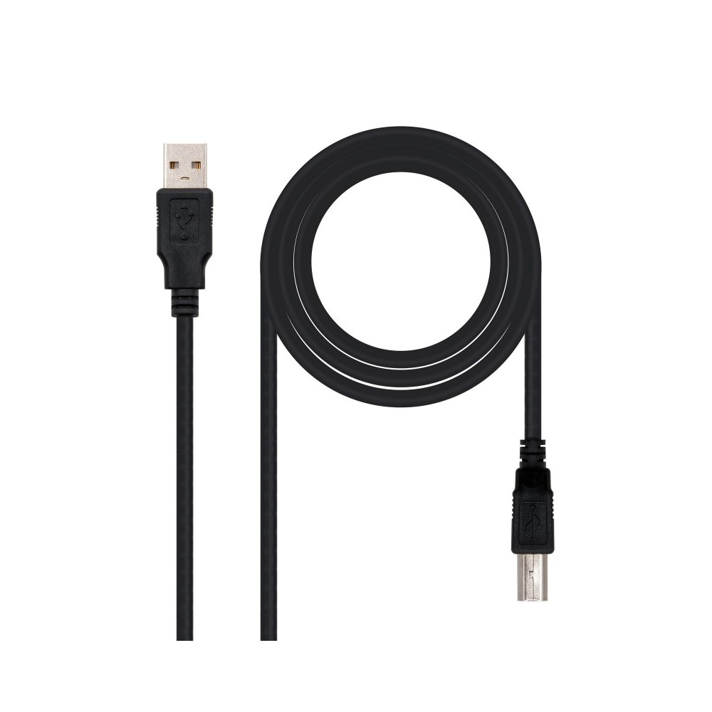 Nanocable 10.01.0102-BK cable USB 1 m USB 2.0 USB A USB B Negro