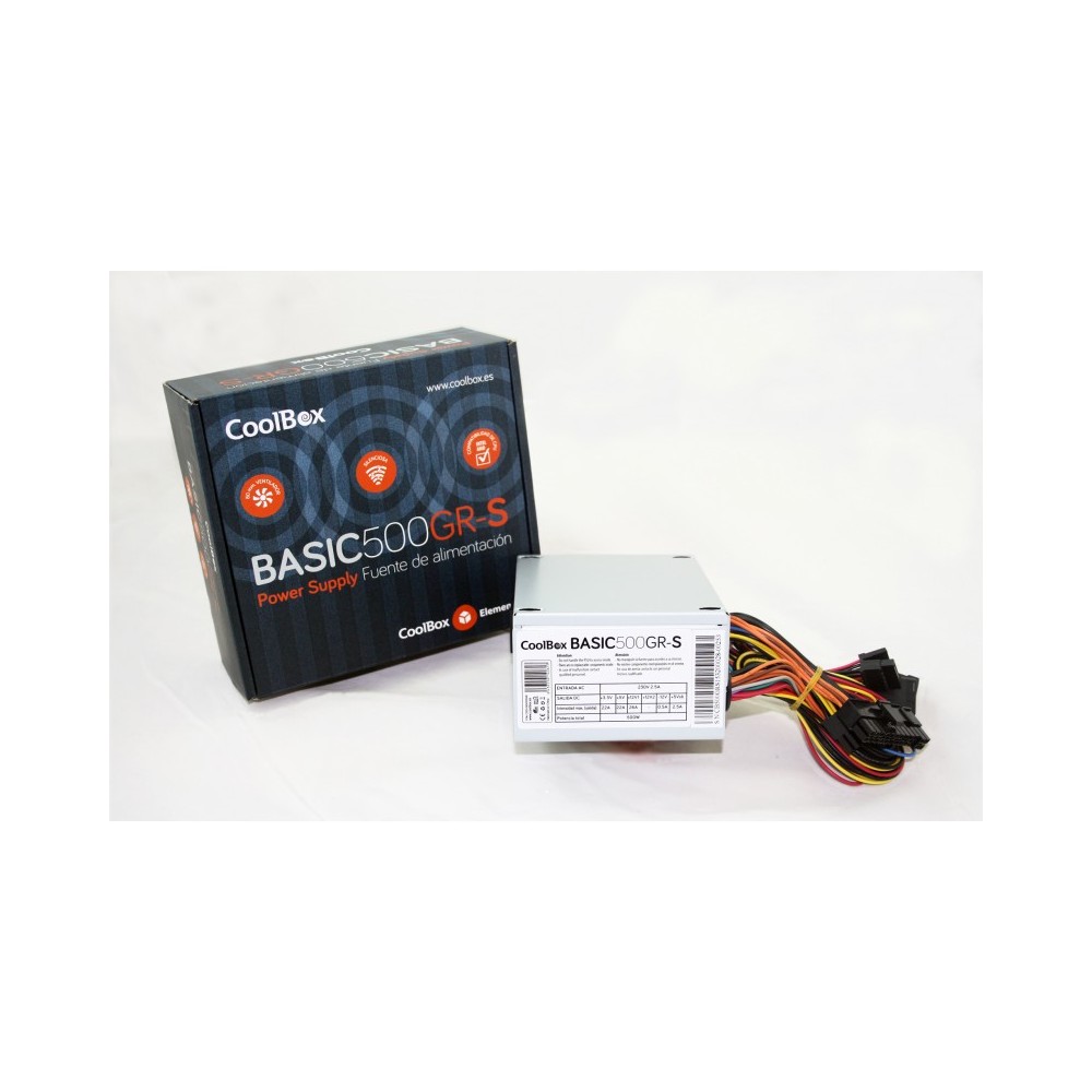 CoolBox BASIC500GR-S unidad de fuente de alimentación 500 W 20+4 pin ATX SFX Blanco