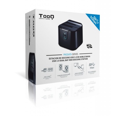 TooQ DOCK STATION SATA 2.53.5 A USB 3.0 CLONE OTB NEGRO