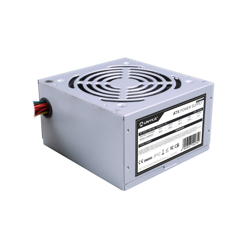 UNYKAch ATX 500W unidad de fuente de alimentación 20+4 pin ATX Plata