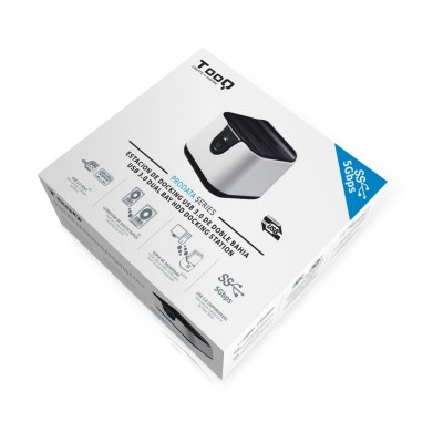 TooQ DOCK STATION SATA 2.53.5 A USB 3.0 CLONE OTB NEGRO-BLANCO