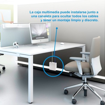 Nanocable Caja de conexiones multimedia de pared VGA+HDMI+JACK3.5+RCA+2xUSB+2xRJ45, Blanco