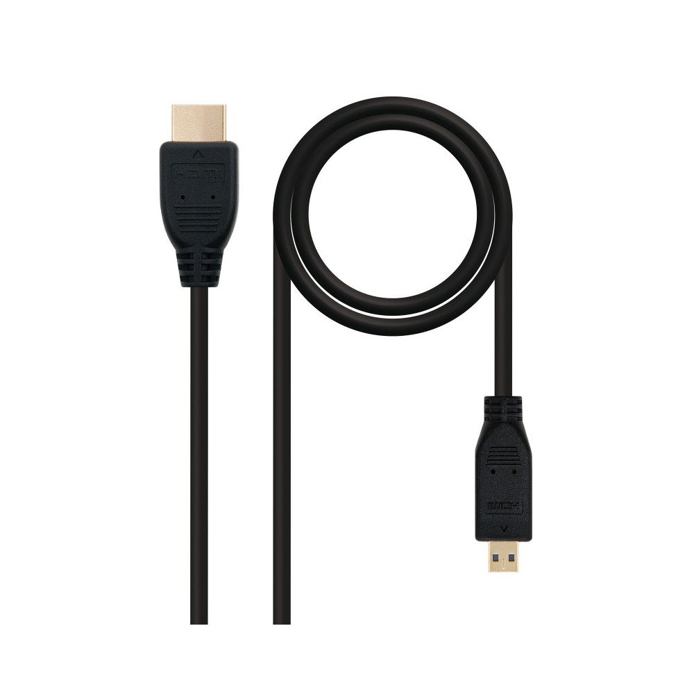Nanocable HDMI, 0.8m cable HDMI 0,8 m HDMI tipo A (Estándar) HDMI tipo D (Micro) Negro
