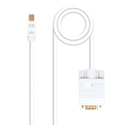 Nanocable Cable conversor Mini DP a VGA, Mini DPM - VGAM, Blanco, 2.0 M