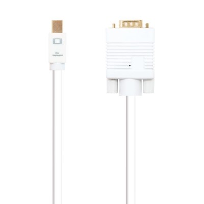Nanocable Cable conversor Mini DP a VGA, Mini DPM - VGAM, Blanco, 2.0 M