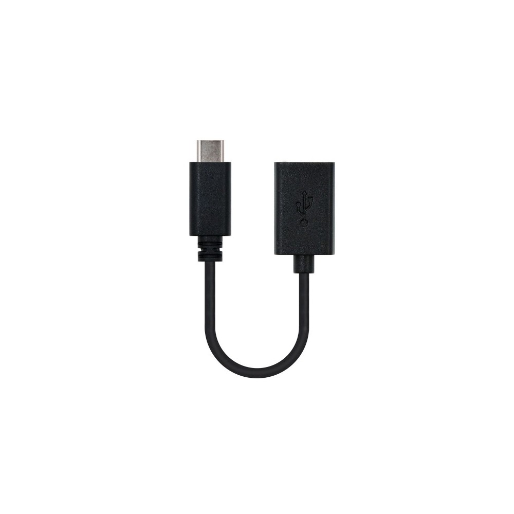 Nanocable USB 2.0, 0.15m cable USB 0,15 m USB C USB A Negro