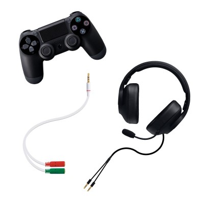 Nanocable Cable adaptador Audio Jack 3.5M 4pines - 2xJack 3.5H 3pines, blanco, 20 cm