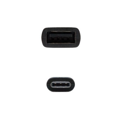 Nanocable USB 2.0, 0.15m cable USB 0,15 m USB C USB A Negro