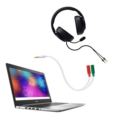 Nanocable Cable adaptador Audio Jack 3.5M 4pines - 2xJack 3.5H 3pines, blanco, 20 cm