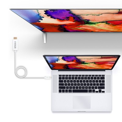 Nanocable Cable conversor Mini DP a HDMI, Mini DPM - HDMIM, Blanco, 5.0 M