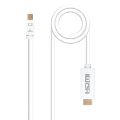 Nanocable Cable conversor Mini DP a HDMI, Mini DPM - HDMIM, Blanco, 2.0 M