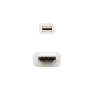 Nanocable Cable conversor Mini DP a HDMI, Mini DPM - HDMIM, Blanco, 2.0 M