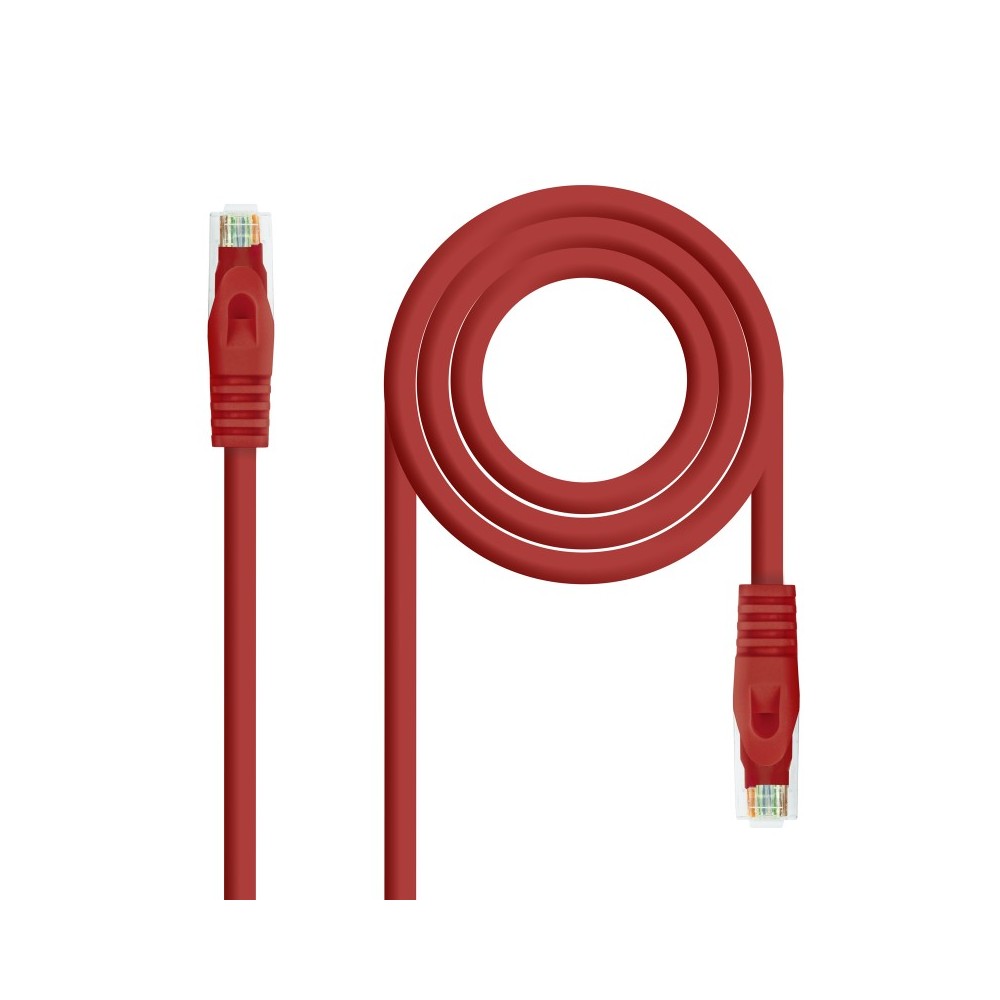 Nanocable Cable de red latiguillo RJ45 LSZH Cat.6A UTP AWG24, Rojo, 3.0m