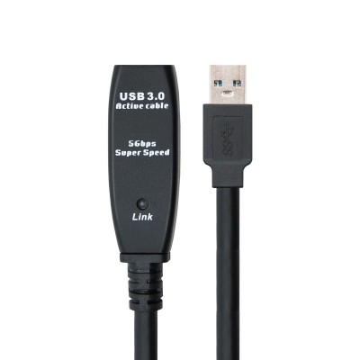 Nanocable Cable USB 3.0 prolongador con amplificador, tipo AM-AH, 15m
