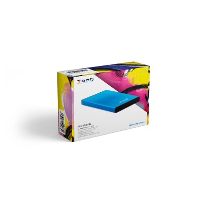 TooQ TQE-2527BL caja para disco duro externo Caja de disco duro (HDD) Negro, Azul 2.5"